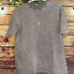 Men's Washed Gray Short Sleeve Tee